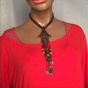 Aged bronze tone necklace